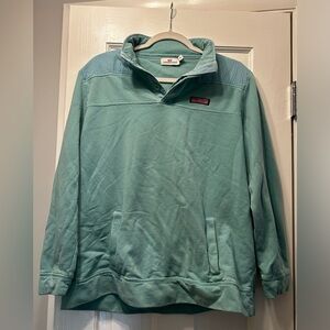 Turquoise-y button up Vineyard Vines pullover women’s